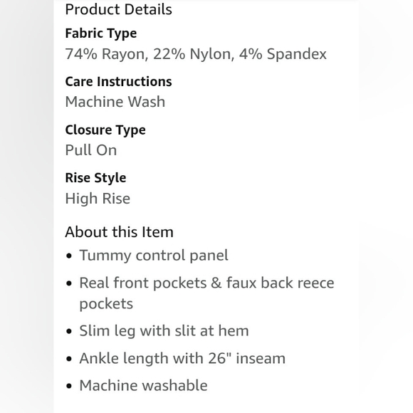 👖Nwot Hillary Radley Pull on ankle pants Womens small 4-6 - Picture 6 of 8